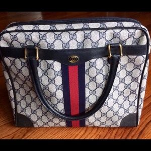❤️Vintage Gucci Navy Web Monogram Satchel❤️